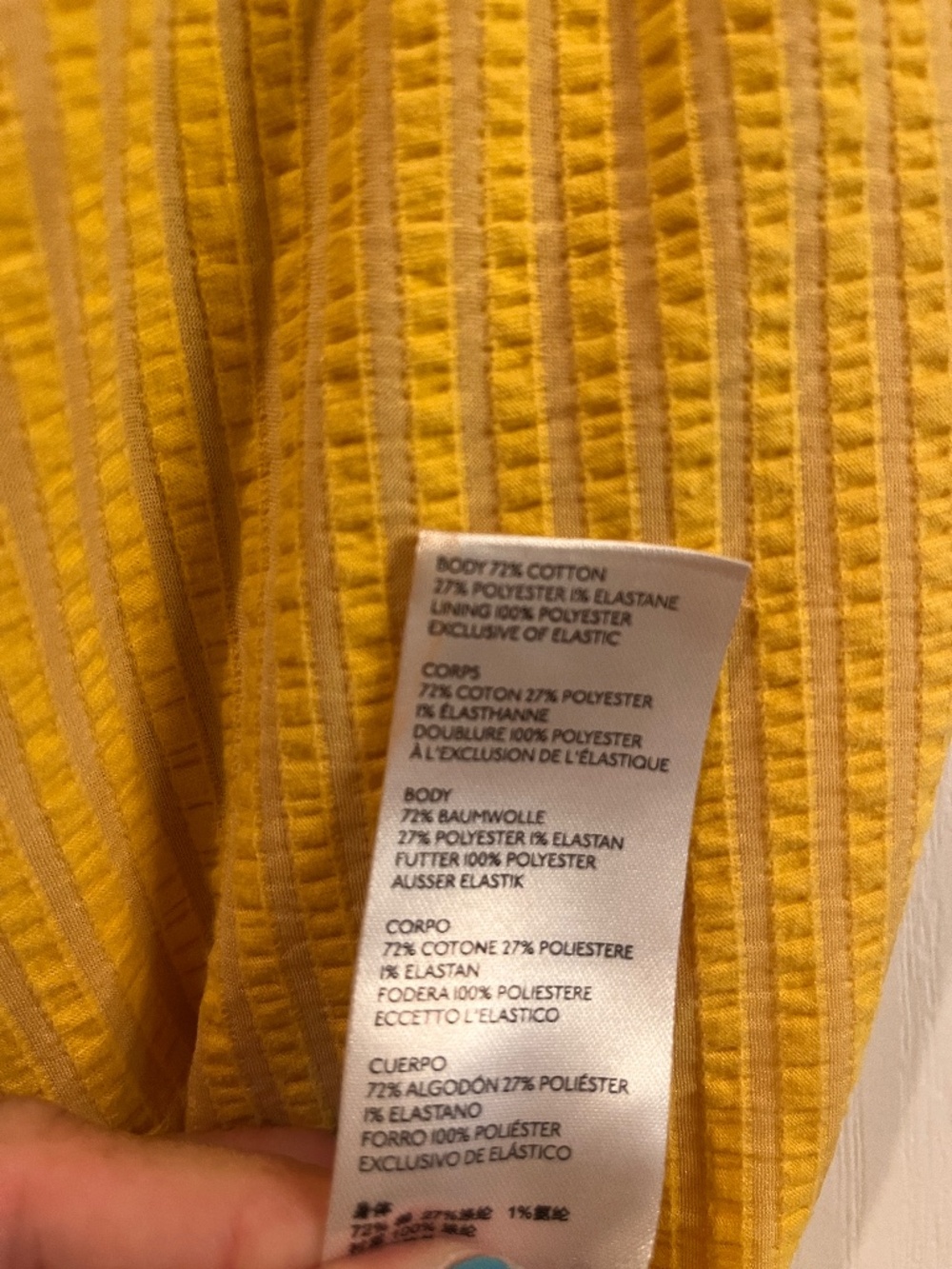 Anthropologie XL Yellow Seersucker Cotton Tube / Strapless Blousson Top - Picture 3 of 7